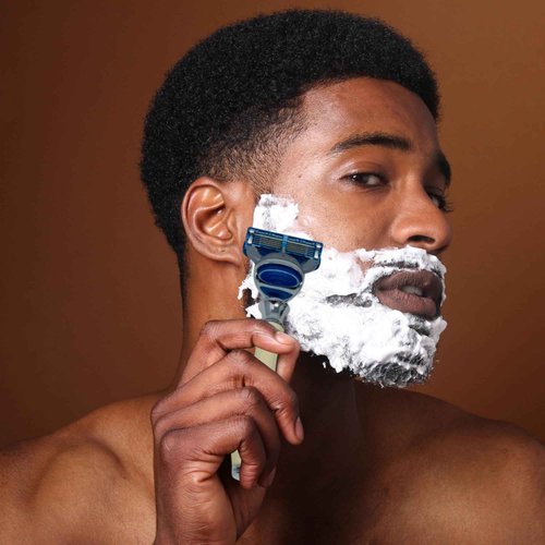 GENTS Fusion Compatible Razor Handle - Faux Ivory with Chrome Tip - 5 Blade Cartridge System - Men’s Shaving Handle