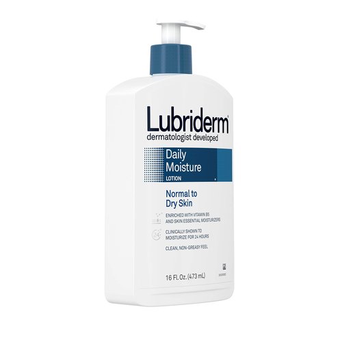 Lubriderm Daily Moisture Hydrating Body and Hand Lotion with Vitamin B5, Non-Greasy, 16 fl. oz (Pack of 3)