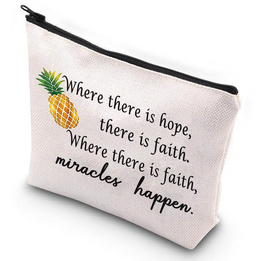 G2TUP IVF Faith Makeup Bags Motivational Infertility Pineapple Gift for Warrior Dad Mom Transfer Day Infertility Encouragement (Pineapple Warrior)