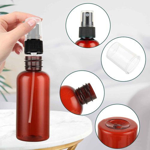 2oz Small Spray Bottle, 60 Pcs Plastic Spray Bottles Fine Mist Mini Spray Bottles Refillable Liquid Containers with Labels and 5 Funnel for Plants Cleaning Solutions, Essential Oils, Colognes, Travel