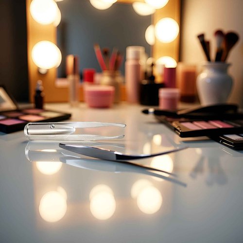 Creative Led Light Eyelash Eyebrow Hair Removal Stainless Steel Make Up Tweezer Durability and practicality Beauty and Personal Care(8.8x0.8x1.6cm)