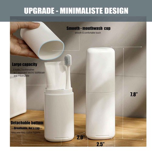 DeTii Toothbrush-Travel-Case-minimalist, Small-Toothbrush-Holder-Easy-Cleaning, Comfortable-Portable-Toothbrush Travel-Container-For-Camping-School-Trip