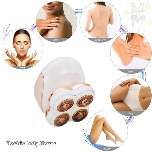 Electric Razors for Women Legs, Painless Hair Removal Device with LED Light, Faultless Shaver for Women, Personal Care Products, Instant (with Storage Bag and Adapter)