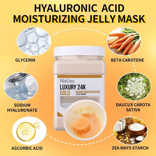 Nielies Vampire & 24K Gold Jelly Mask, Facial Skin Care- Collagen Peel-Off Jelly Mask Set, Jelly Mask For Facials, Hydrojelly Masks,Vegan Peel Off Face Mask, For Brightening & Nourishing