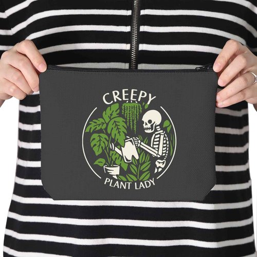 TSOTMO Housewarming Gifts for Plant Lover Creepy Plant Lady Spooky Plant Themed Zipper Pouch Makeup Bag (CREEPY PLANT LADY)