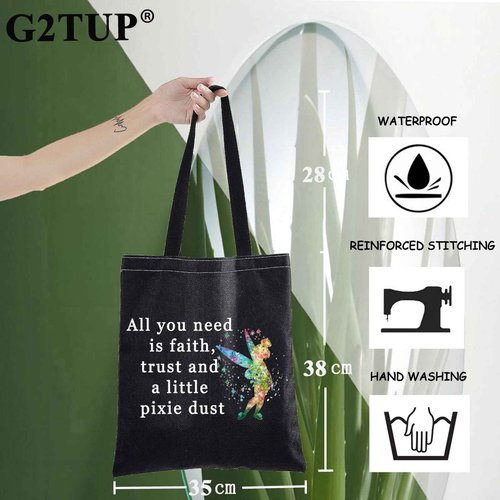 G2TUP Fairytale Movie Inspired Makeup Bag Faith Trust And Pixie Dust Fairy Travel Makeup Bag for Fans (All you need TG)