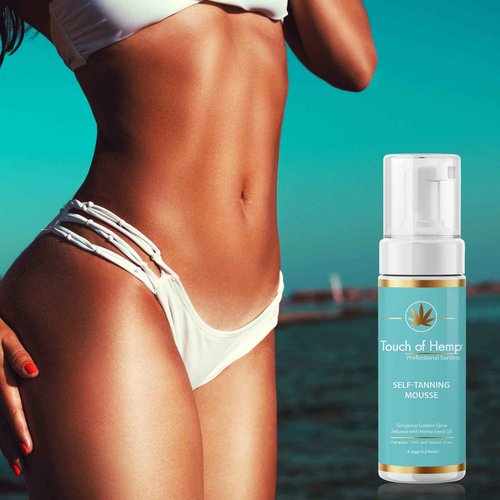 Touch of Hemp Premium Self-Tanning Mousse | Sunless Streak Free Self-Tanner Foam | Instant Color Quick Drying | Professional Formula | Natural Golden Tan| The Best Self Tanner (Original)