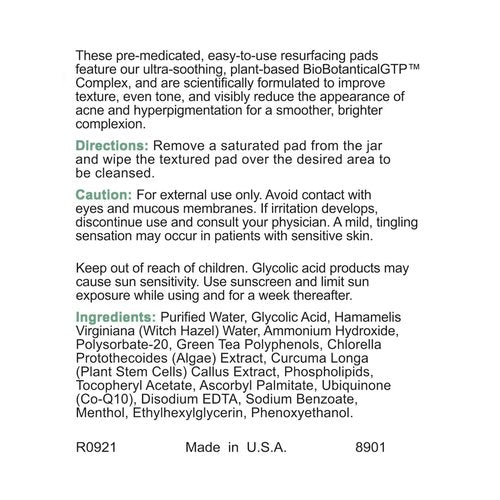 Replenix Glycolic Acid 10% Resurfacing Skin Peel, Medical-Grade Facial Peeling Pads for Discoloration & Acne (60 ct.)