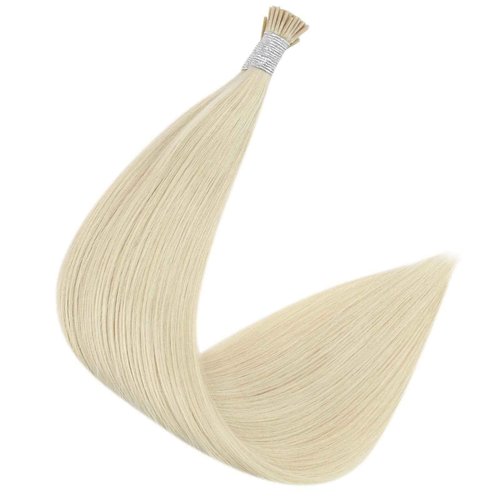 Full Shine I Tip Hair Extensions Human Hair 22 Inch Color 60 Platinum Blonde 40 Grams Stick Itip Human Hair Extension Pre Bonded Extensions Remy Hair add Length