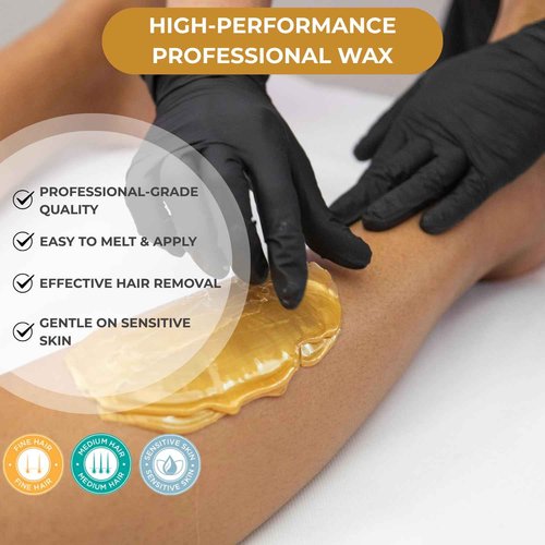 NaturaverdePro Gold Flex Hard Wax Beads, Body and Facial Hair Removal, Brazilian Bikini Wax for Women with Soothing Coconut Oil - 2.2 lbs