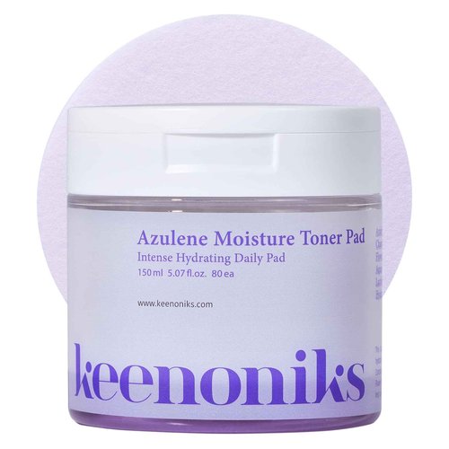 keenoniks Moisture Recovery Toner Pads for Dry, Sensitive Skin – Soothes & Hydrates with Azulene & Chamomile – Korean Skincare - 80 Pads (5.07 fl oz)