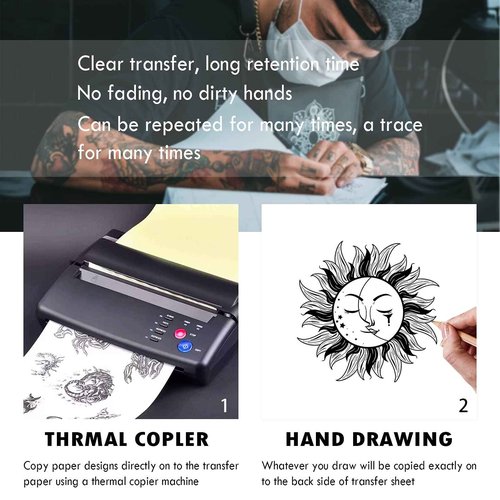 WeLiu Tattoo Transfer Paper,110 Sheets Tattoo Stencil Paper for Tattooing to Skin,A4 Size