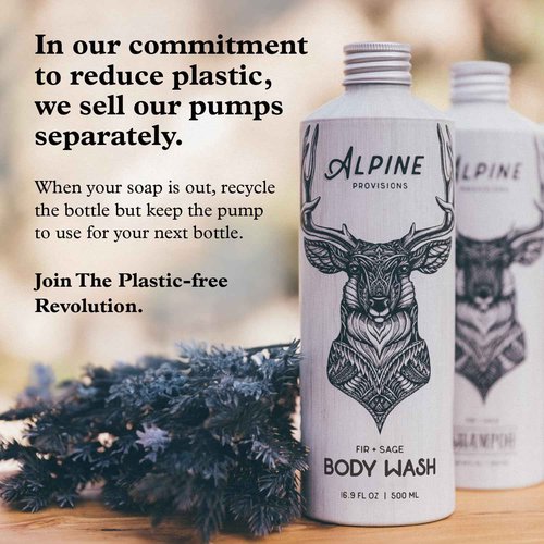 Alpine Provisions Natural Fir & Sage Moisturizing Body Wash – Refreshing with Essential Oils, Aloe Vera & Coconut Oil – Vegan, Sulfate-Free, Plastic-Free Aluminum Bottle – 16.9 FL Oz