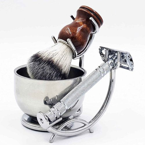 PerPro Shaving Stand and Double Stainless Steel Design Shave Soap Bowl - Forms Thick and Foamy Lather Quickly,Unbreakable and Rust Resistant for Smooth Wet Shaving