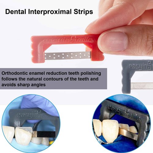 HARMONYDENT Dental IPR Strip System Orthodontic Adjacent Surface Unglazing Strip Aesthetic Repair System Strip Pack of 10 (Deep)