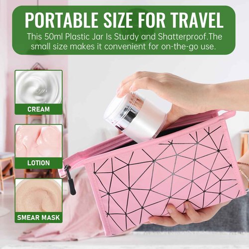 Jaisie.W Airless Pump Jar 1.7oz 2Pack, 50ml Airless Bottles, Acrylic Moisturizer Pump for Thick Cream