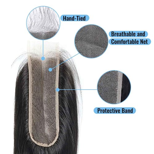 Kinky Straight 2x6 HD Lace Frontal Closure 12A Brazilian Raw Virgin Yaki Kinky Straight Human Hair Closure Natural Hairline Pre Plucked 14 Inch