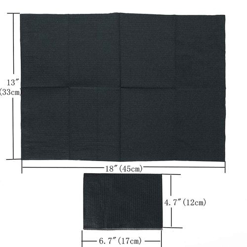 Disposable Waterproof Dental Bibs,125pcs Tattoo Bibs Piercing Waterproof Bibs Tattoo Table Covers (Black)