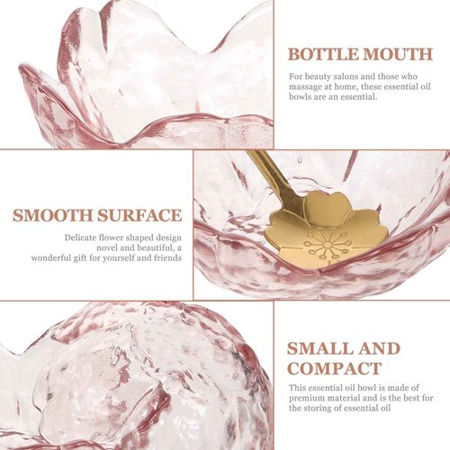Beaupretty Pink Face Mask 2 Sets Facial Masks Mixing Bowls Shaped Bowls with Metal Spoons Essential Oil Bowl for Home Salon Skin Care Mask
