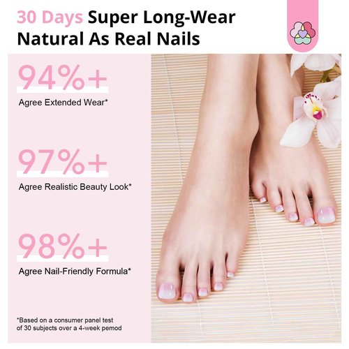 SAVILAND Gel Nail X Kit for Toes: 216 Pcs Toenail Press Ons White Pink Ombre Fake Toe Nails Long Lasting Solid Nail Glue Gel Nail Dryer Acrylic Nail Drill for Quick Nail Extension Starter Home DIY