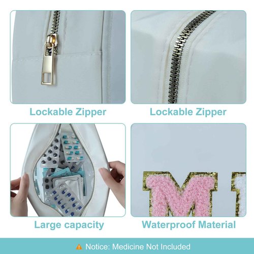 YUDEYG Medicine Bag Organizer & Travel Toiletry Bag for Women, clear makeup bag, Meds Patch & PVC, Meds Travel Bag - Ideal for Sunscreen, Pill Bags, Travel Medicine
