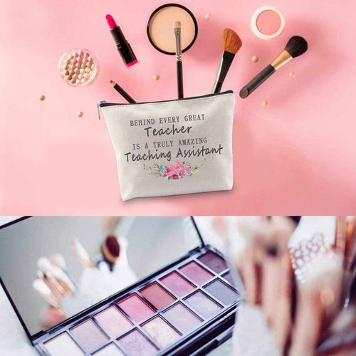 WCGXKO Teaching Assistant Gift Teacher's Aide Gift Teaching Assistant Zipper Pouch Cosmetics Bag Appreciation Gift (AMAZING Teaching Assistant)