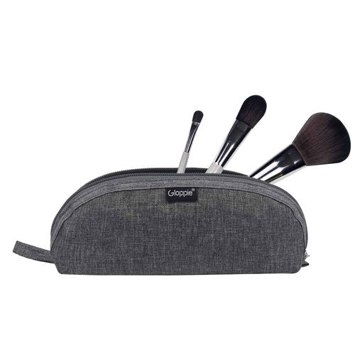 Gloppie Portable Makeup Brush Bag - Compact and Durable Small Cosmetic Case for Daily and Travel Use, Grey