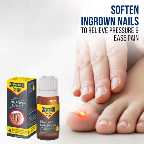 URIEL UPGRADED Ingrown Toenail Treatment with Silicone Caps, Ingrown Toenail Removal Kit, Ingrown Nail Kit Relief with Ingrown toenail drops 11 ml