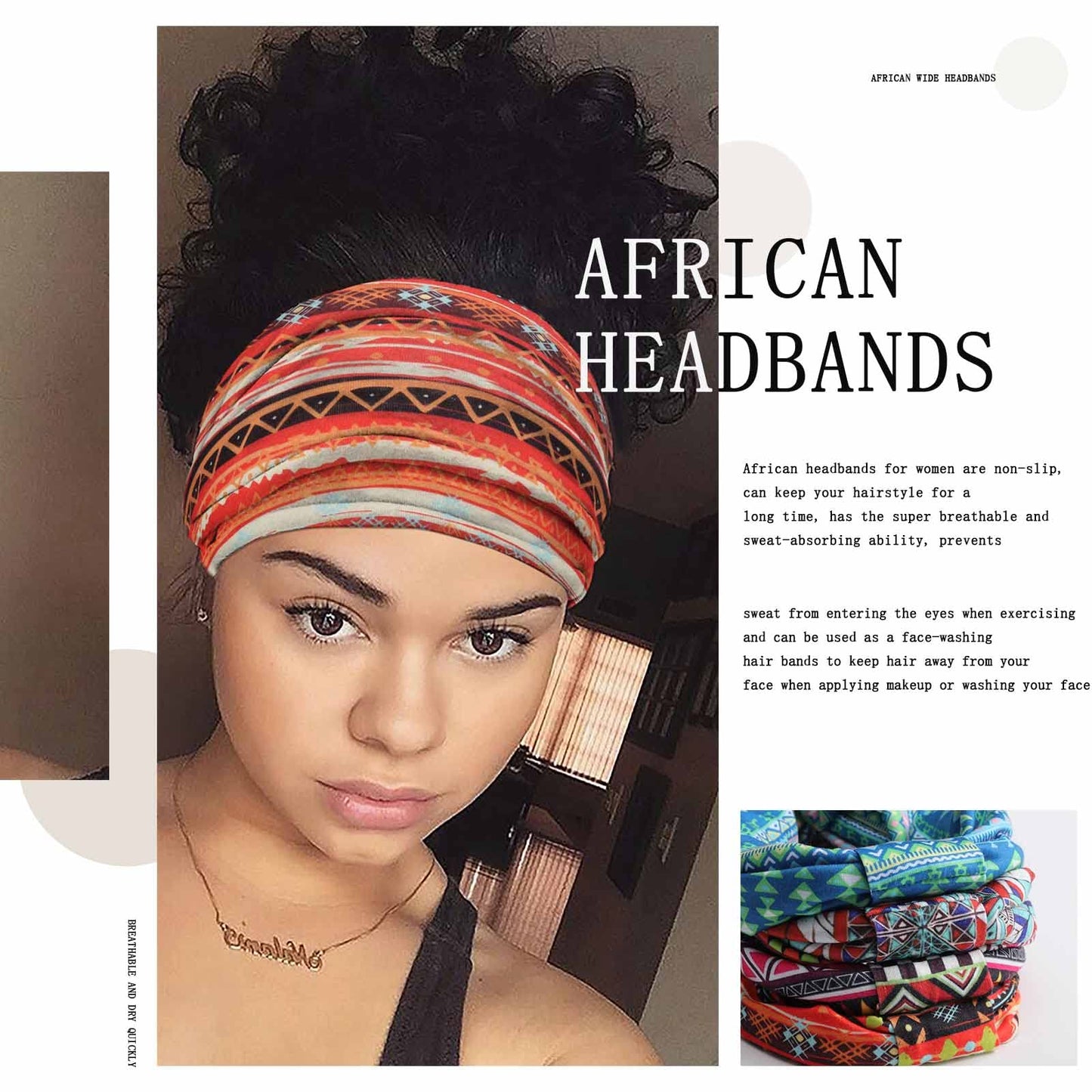 Acenail Wide Headbands Women Turban Knotted Headband Elastic Non Slip Hairbands African Head Bands Cotton Workout Head Wraps Bohemian Head Band Running Sports Hairband Yoga Head Scarfs Boho Hair Accessories for Women and Girls Pack of 4 (#8 Stylish)