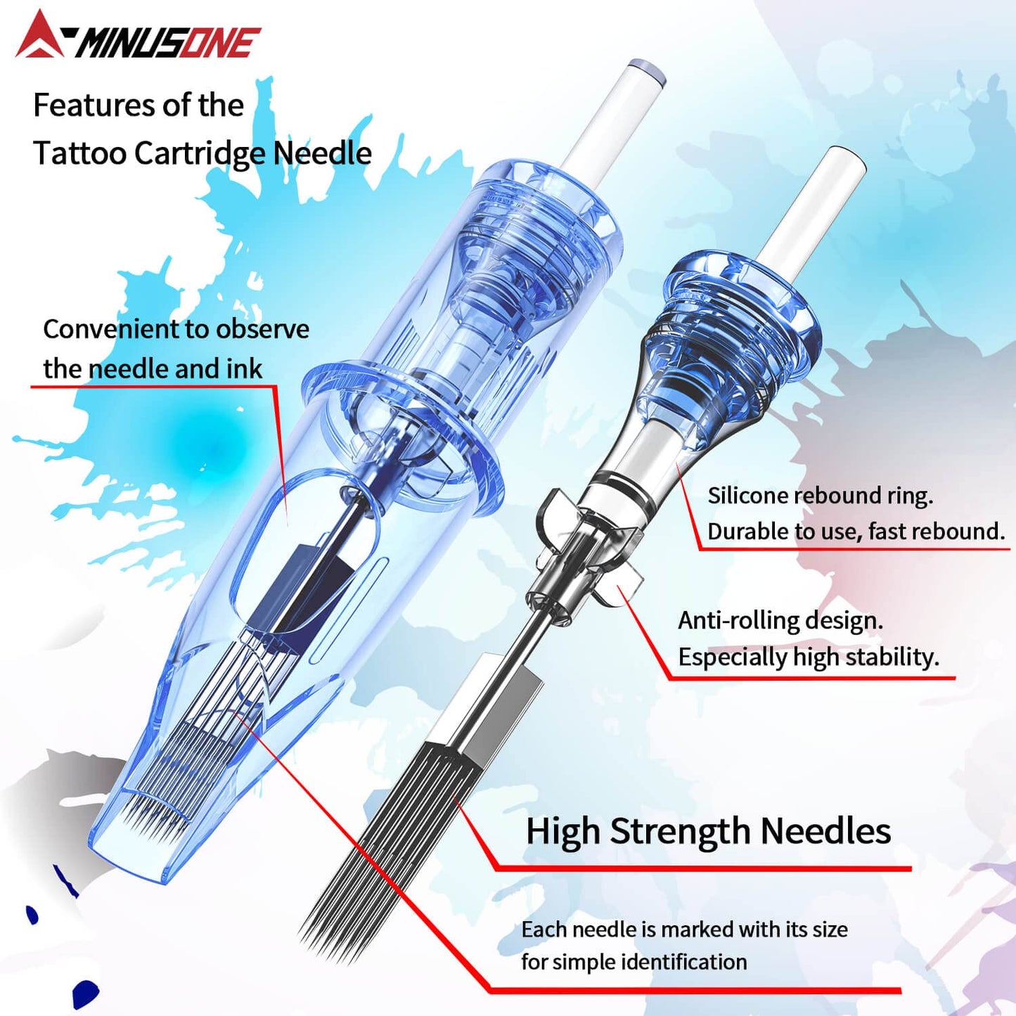 A-minusone 20 PCS 1205RM Tattoo Needles Standard #12 Round Magnum Replaceable Tattoo Cartridge Needle for Rotary Tattoo Pen