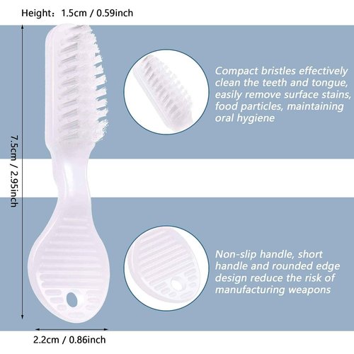 Patelai 200 Pcs Handle Toothbrush Thumbprint Individually Packaged Security Toothbrush Bulk with Short Handle Soft Bristles for Portable Travel Teeth Cleaning, Mini Size