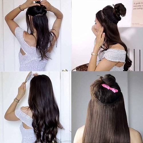 Tinashe Wire Hair Extensions Real Human Hair Straight 12inch 70g Light Blonde Highlighted Golden Blonde Invisible Wire Fish Line Hair Extensions (12 inch, #16/613)