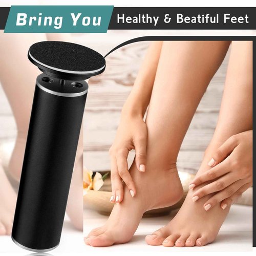 Electric Foot Callus Remover, Electric Foot File, Electric Callus Remover for Feet, Electric Foot Sander Foot Scrubber Foot Filer with 60pcs Replacements Sanding Disc Black