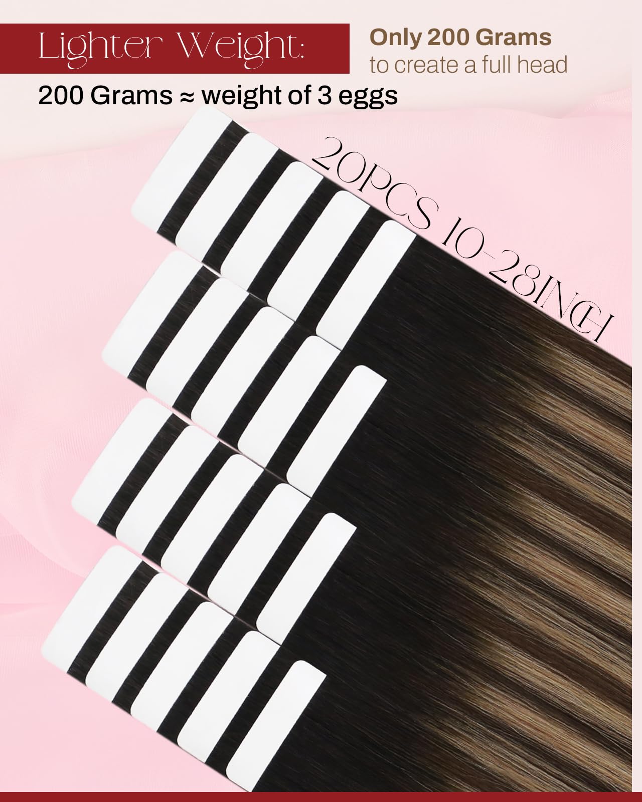 Moresoo Ombre Tape in Extensions Human Hair Black Rooted Hair Extensions Tape in Balayage Off Black to Blonde Mix with Brown Human Hair Extensions Tape in Real Hair 12 Inch #1B/4/14 20pcs 30g