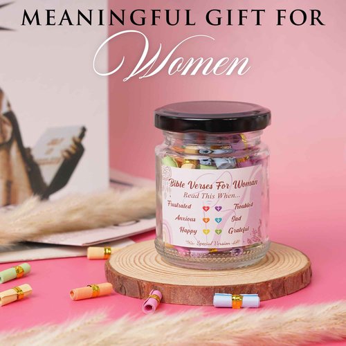 Bible Verse Jar For Women, Mothers Day Gifts for Mom, Christian Gifts for Women, Graduation Gifts for Her, Inspirational Bible Jar, Gifts for Mom from Daughter Son, Keepsake for Mom Grandma