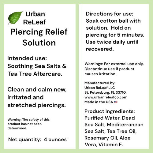 Set Urban ReLeaf Piercing Bump Shrinking Drops & Piercing Relief Solution ! Gentle, Effective Aftercare. Fast Help for Irritated, Keloid, Fussy & Problem Piercings, 100% Natural with Essential Oils.