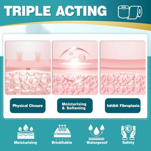 Arme Silicone Scar Tape, 1.6"x480" Silicone Scar Sheets(4 Rolls-12M) Medical Grade Scar Tape for Surgical Scars, Reusable Scar Patches, Professional Scar Removal Strips for C-Section Keloid Tummy Tuck