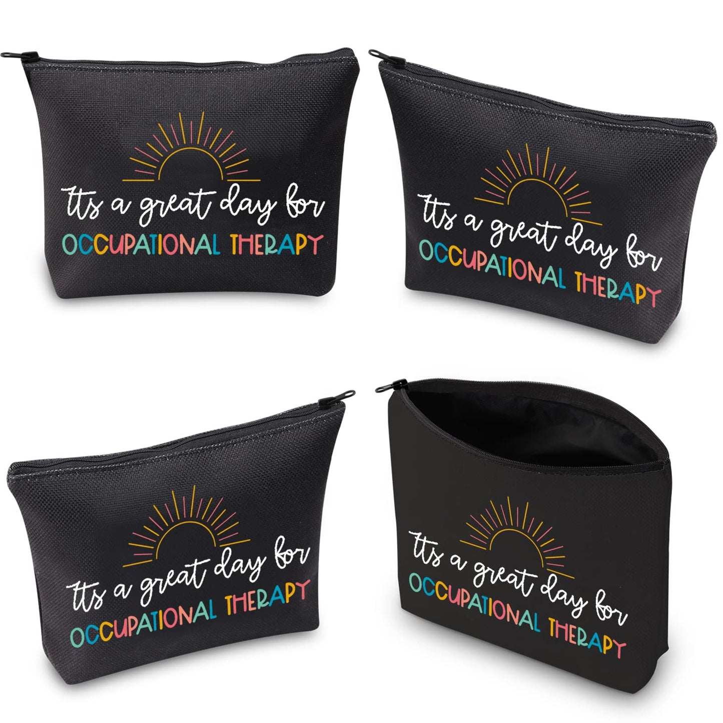 XYANFA Occupational Therapy Makeup Bag Ot Student Gift Ot Thank You Gift Ot Therapist Zipper Pouch (good day for ot black)