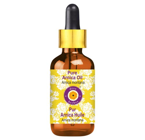 Deve Herbes Arnica Oil (Arnica Montana) with Glass Dropper | Infused | Pure | Non-Sticky | Lightweight | For Facial Care | Men & Women | 100ml (3.38 oz)