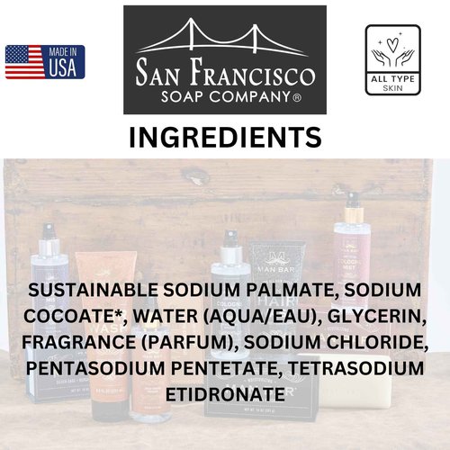 San Francisco Soap Co Man Bar Minis 4-Piece Gift Set - No Harmful Chemicals - Good for All Skin Types - Made in the USA