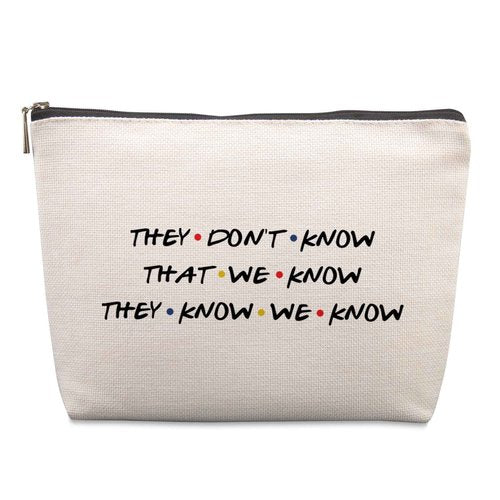 Friends TV Show Gifts Cosmetic Bag, Funny Gifts Friends TV Show Merchandise Birthday Friendship Gifts for Women Friends Fans Sister Bestie Best Friends Gifts Funny Makeup Bag