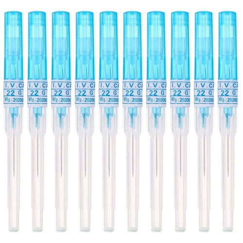 JinYan Piercing Needles 10PCS 22G IV Catheter Needles Kit for IV Start Kits,Ear Nose Piercing Supply(22G)