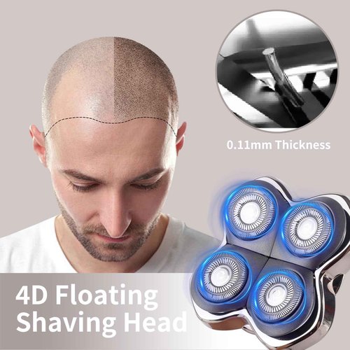 2 Pack Head Shaver Replacement Heads Compatible with Skul Pitbulls Gold PRO,Silver PRO, Platinum PRO,Butterfly Kiss PRO - Hypoallergenic Stainless Steel Shaver Foil Replacement - 4D Floating Blade