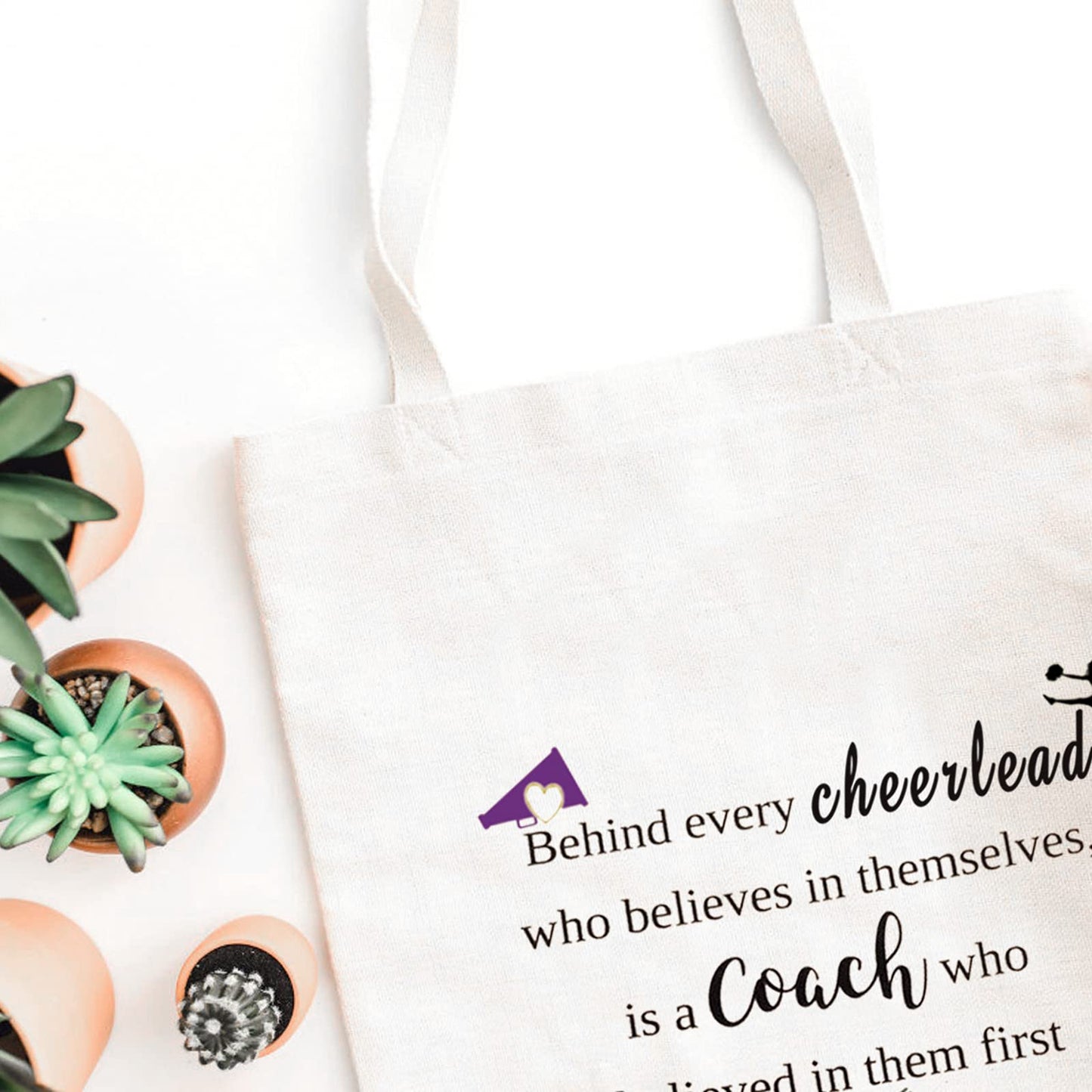 WCGXKO Cheer Coach Gift Cheer Mom Gift Cheerleading Zipper Pouch Cosmetics Bag Cheer Gift (Behind every cheerleader tote)