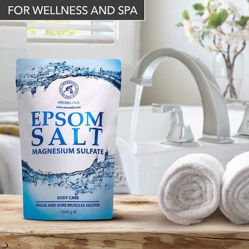 Epsom Salt Bath 1kg (35 oz) – 100% Pure Magnesium Sulphate – Relaxing & Detoxifying – Body Care & Better Sleep (Pack of 2)