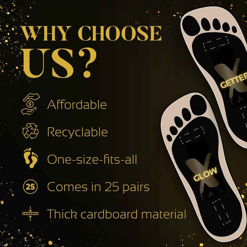 X-TAN Sunless Stick-On Feet Tanning Stickers, Vegan Disposable Pads, 25 Pairs, 1 Pack