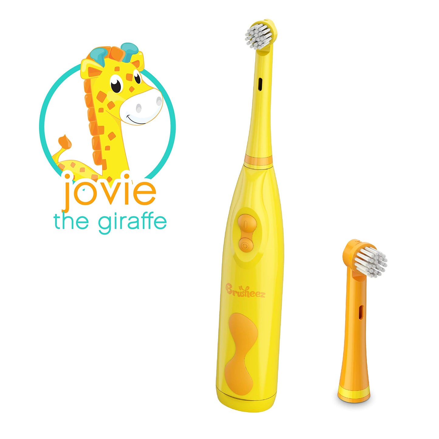 Brusheez Electronic Toothbrush Replacement Brush Heads 2 Pack (Jovie The Giraffe)