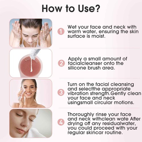 Facial Cleansing Brush,Electric Face Brush Suitable for Men and Women,Fast Cleanse,Exfoliation and Massage,USB Charging