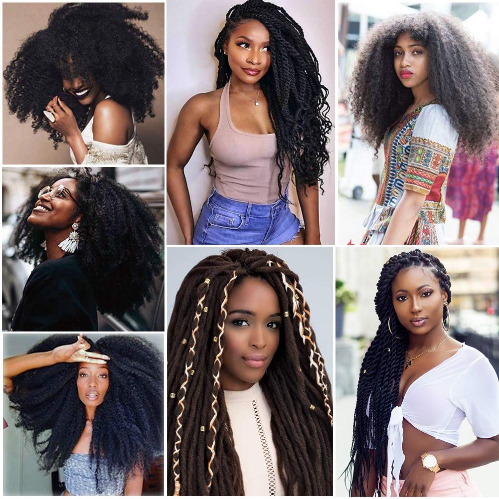 Dansama Marley Hair, 3 Packs Curly Crochet Braids for Marley Twist Braiding Hair, #350 Braids for Faux Locs Hair Synthetic Hair Extensions (24 Inch (Pack of 3), #350)