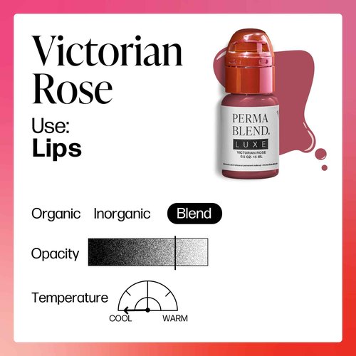 Perma Blend Luxe - Victorian Rose - Microblading Ink to Enhance Lip Color - Lip Tattoo & Lip Blushing Supplies for Permanent Lip Color - Muted Mauve Lip Blush - Vegan (0.5 oz)
